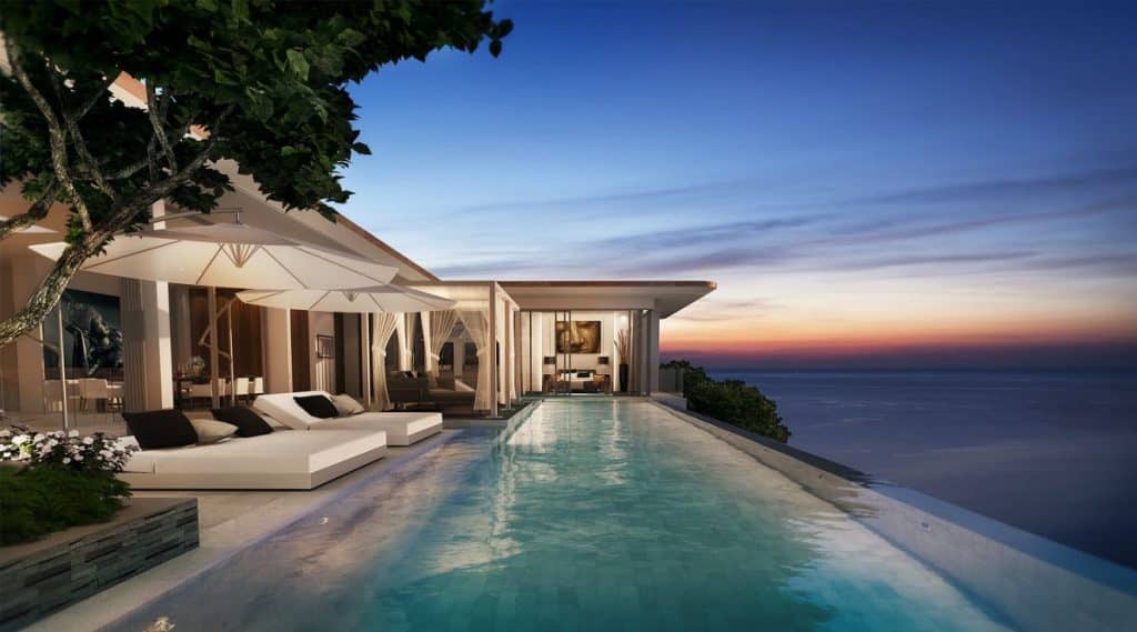 A modern designed villa sized penthouse with infinity pool.