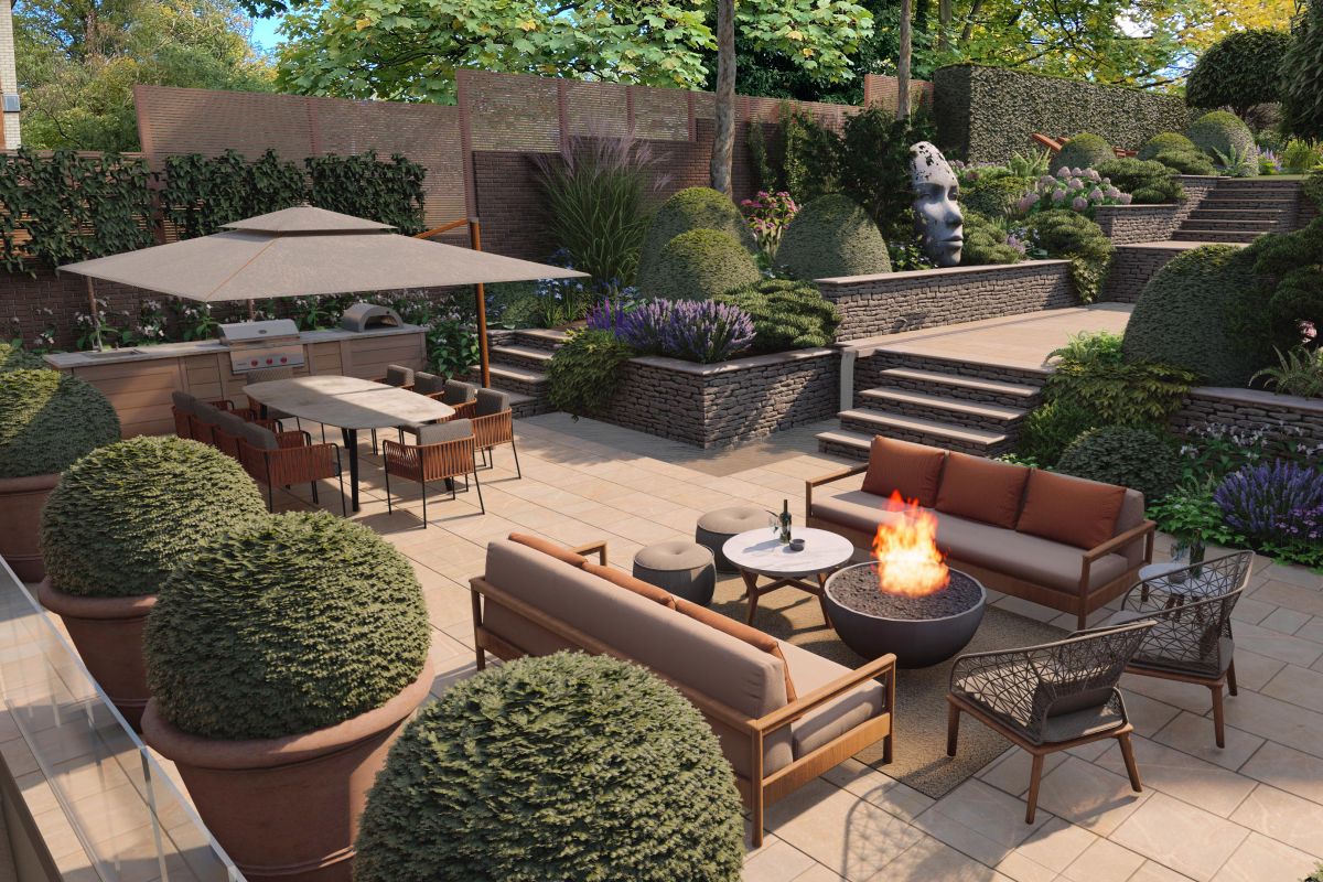 Garden rendering by Bartholomew Landscaping. 