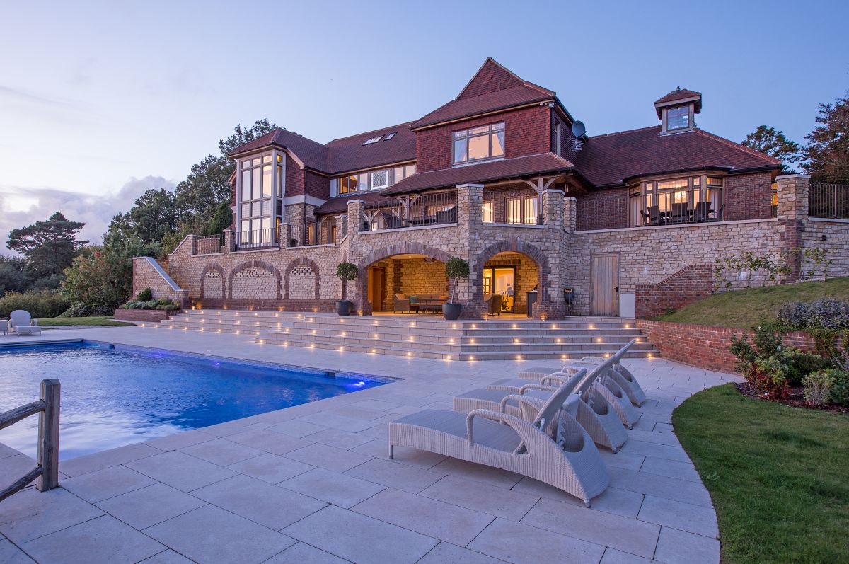 Pool area Spur Point Mansion in Haslemere, Surrey